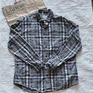 LL Bean Scotch Plaid Flannel Shirt